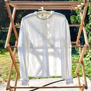 Sezane blouse in ecru cotton & lace